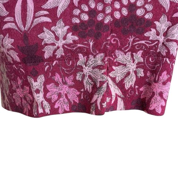 Talbots Sweater Womens L Merino Wool Floral Cottage Romantic Boho Purple Pink - Picture 7 of 11